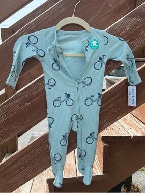 Carter's Child of Mine Ribbed Footie Bicycle Print 6-9m